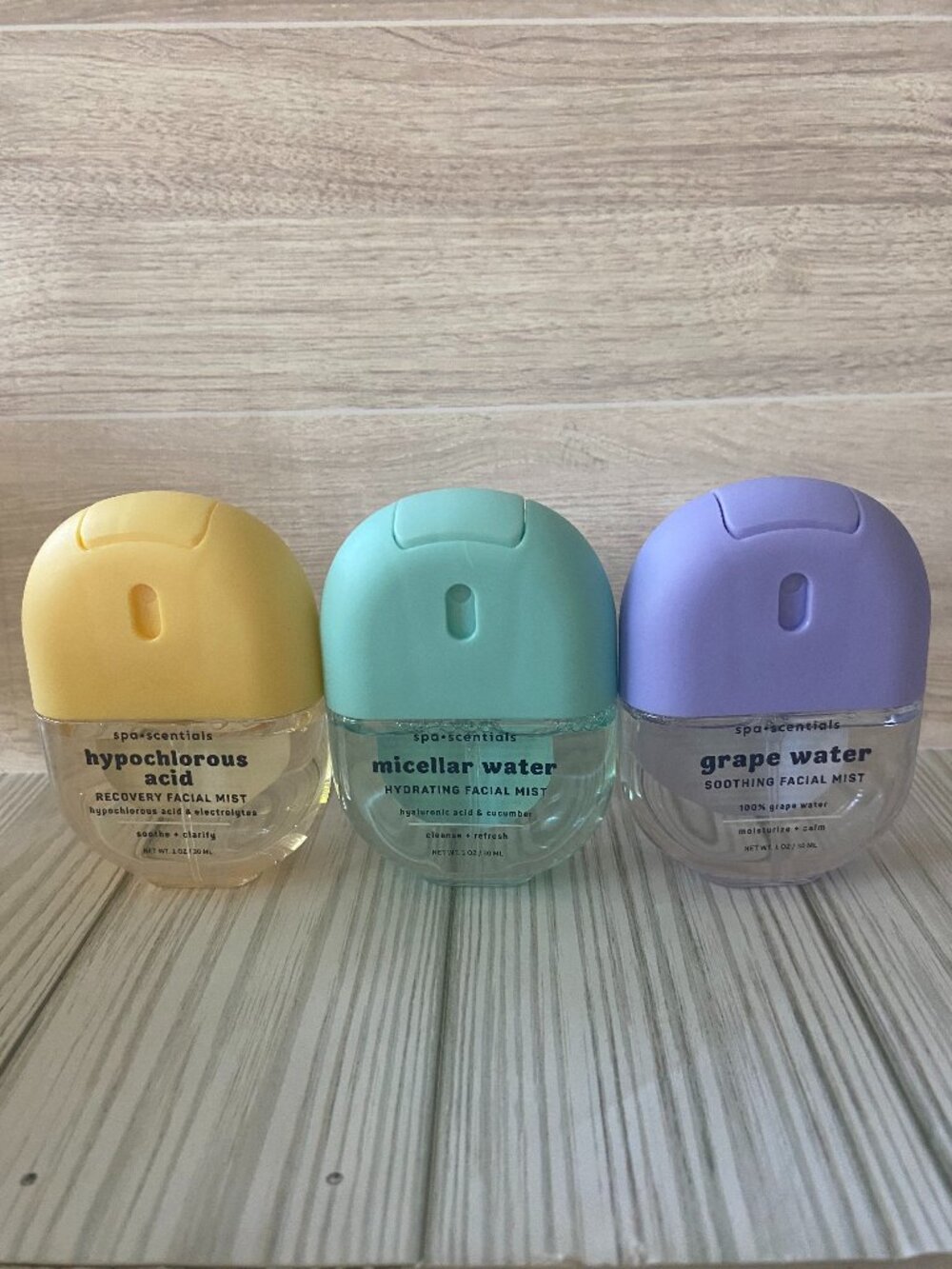 Spa Scentials 3 Pack Facial Mists *Grape Water, Micellar Water...